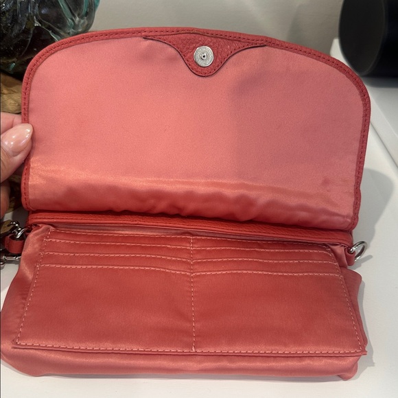 Coach Coral Pebbled Leather Convertible Clutch - Picture 8 of 11